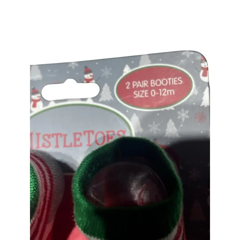 Mistletoes Baby Christmas socks Santa face and Christmas trees nwt
